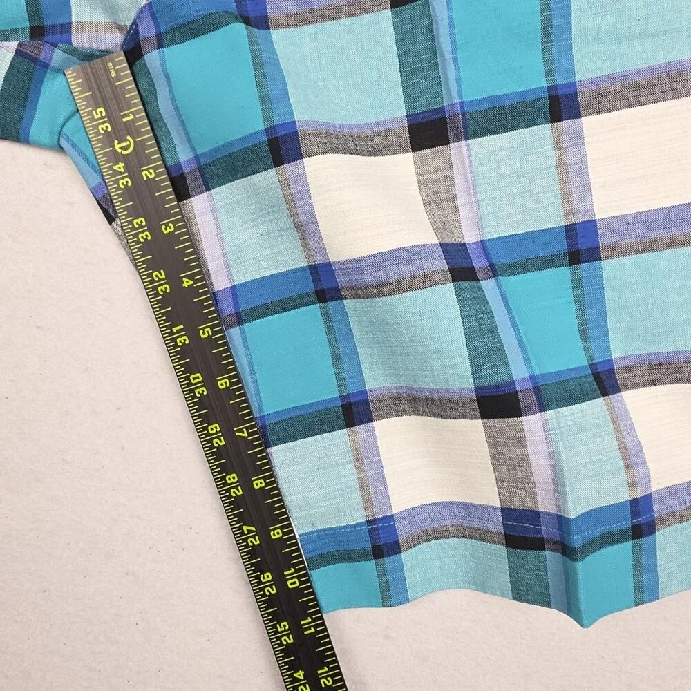 Loudmouth Men's Golf Shorts Sz 34 Plaid Blue Teal‎ Black 100% Cotton Preppy Bold